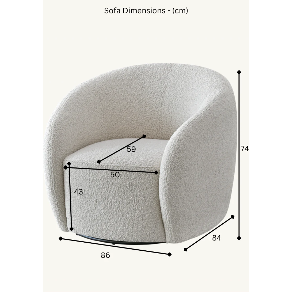 Aluxo Nolita Boucle Teddy Arm Chair