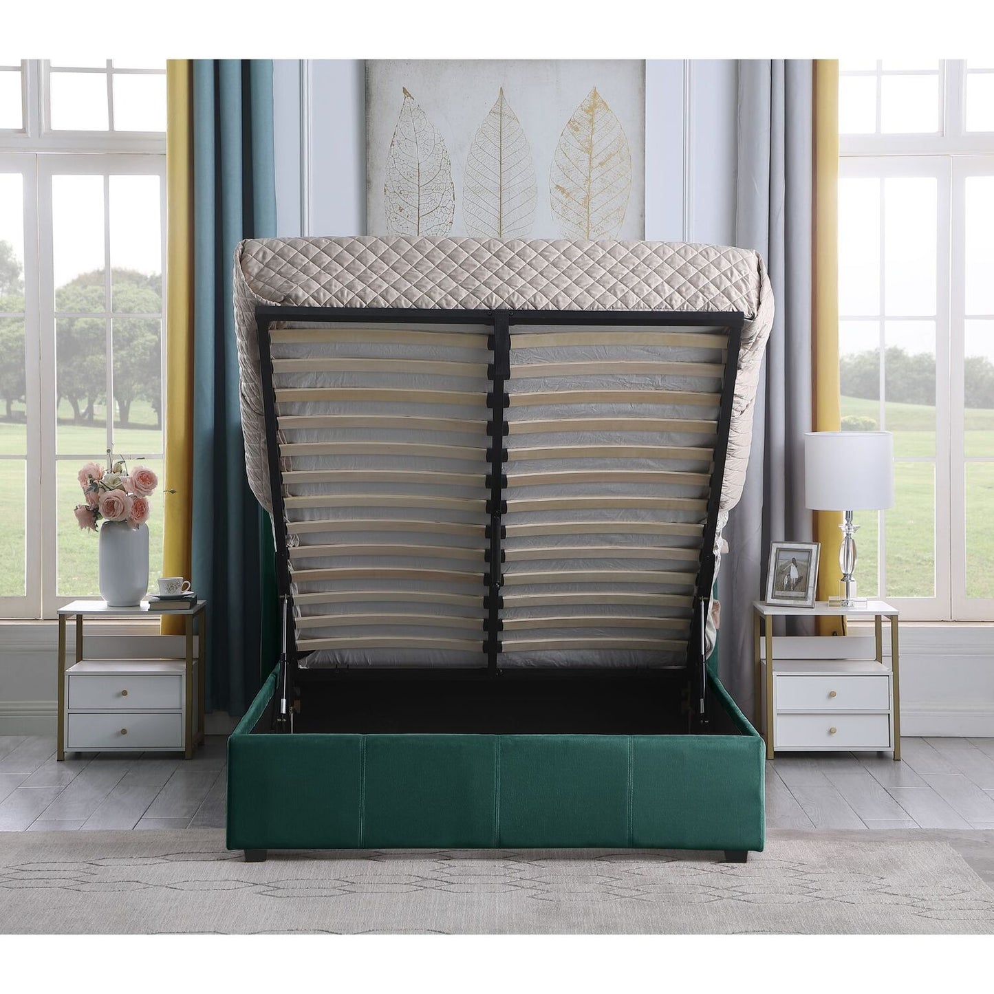 Amelia 4ft6 Double Velvet Bed With Storage