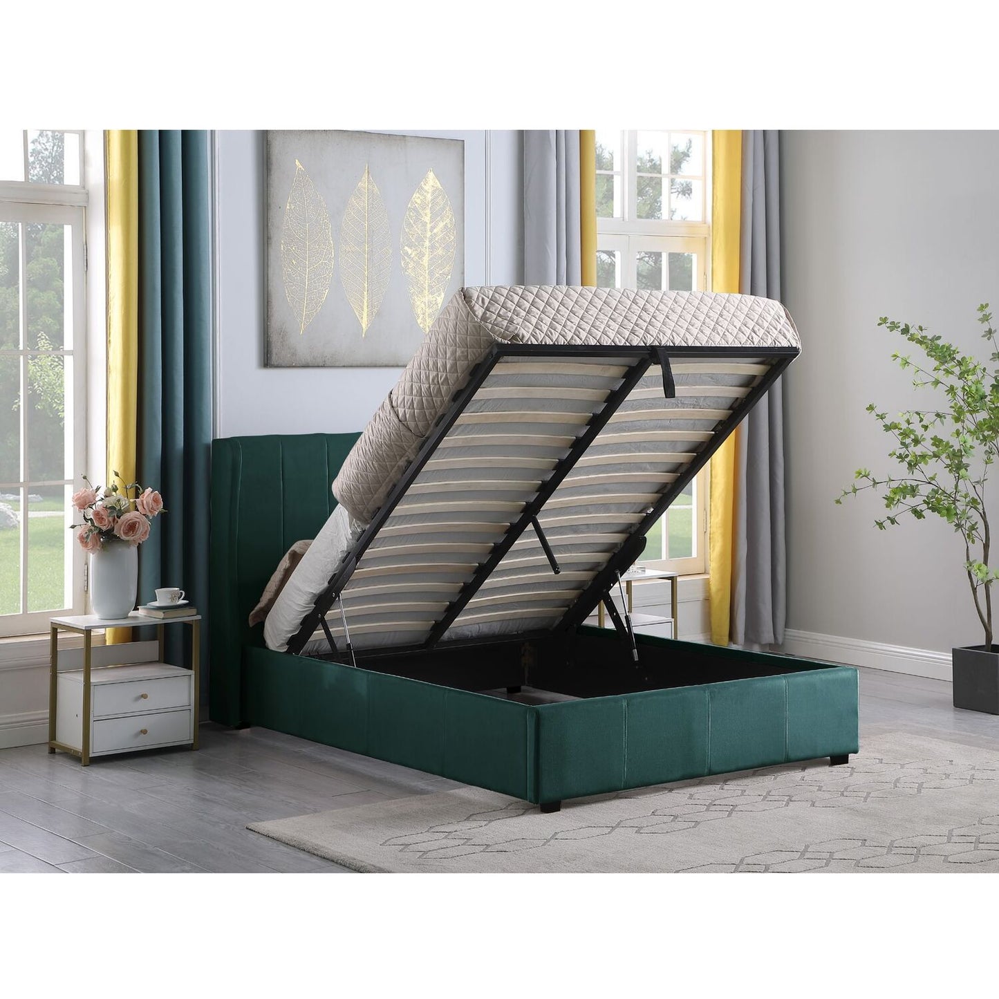 Amelia 4ft6 Double Velvet Bed With Storage