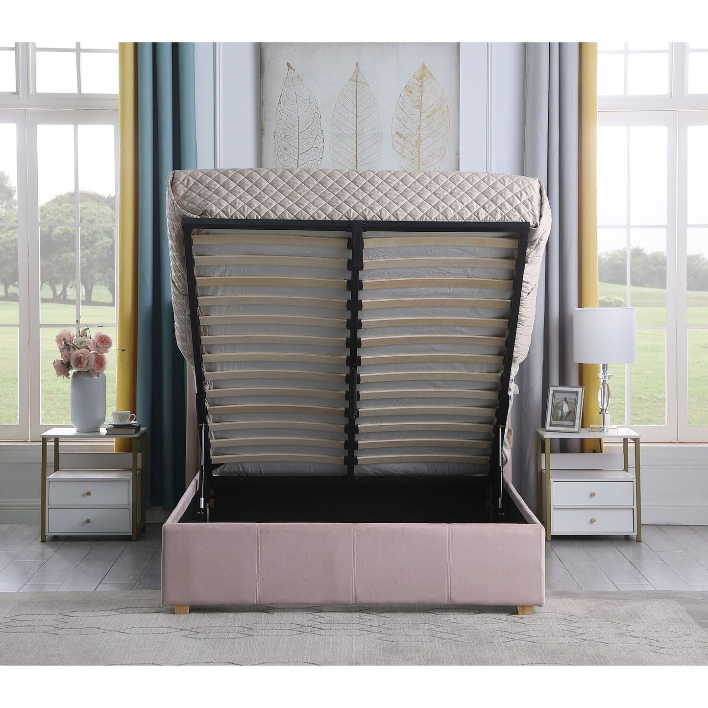 Amelia 4ft6 Double Velvet Bed With Storage