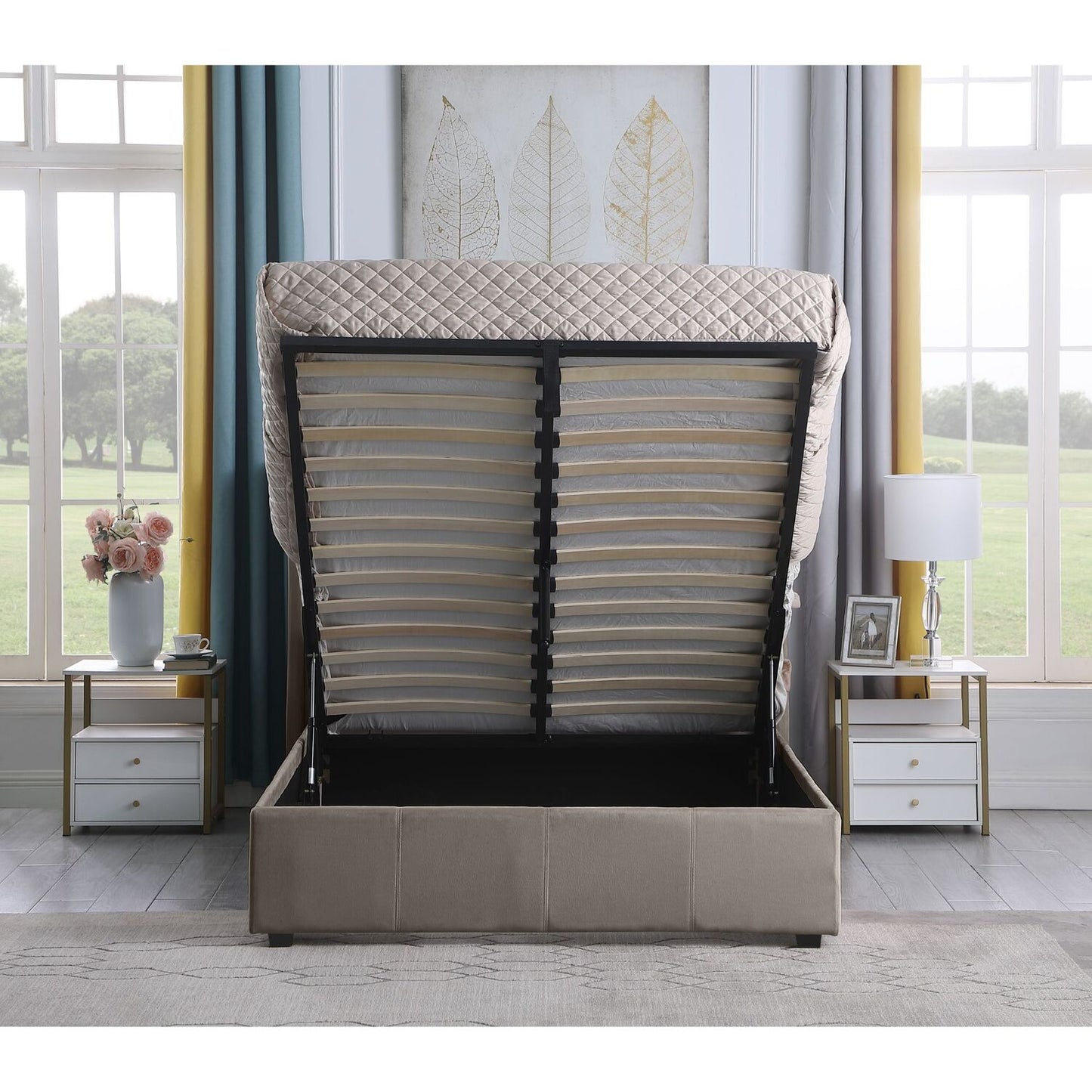 Amelia 4ft6 Double Velvet Bed With Storage