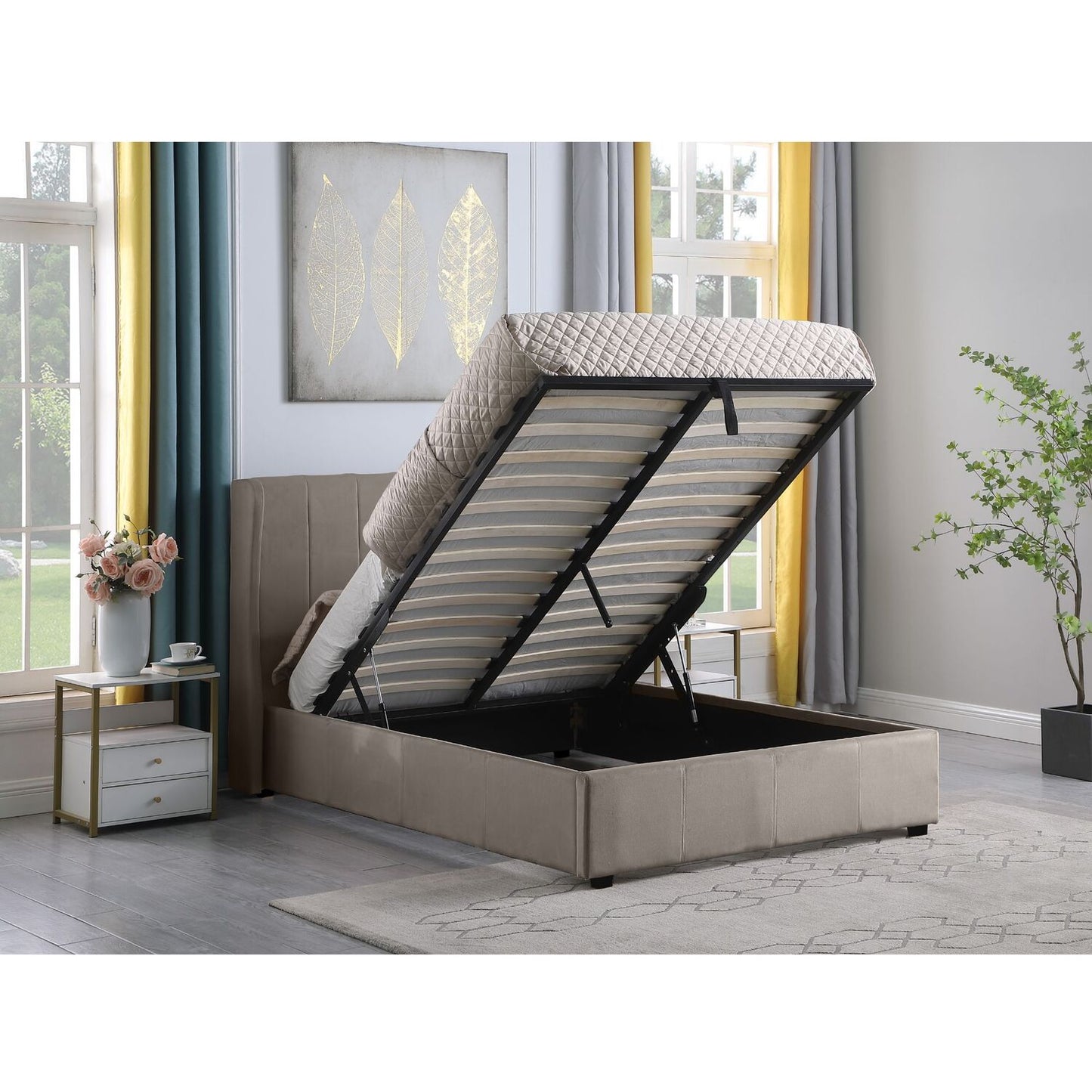 Amelia 4ft6 Double Velvet Bed With Storage