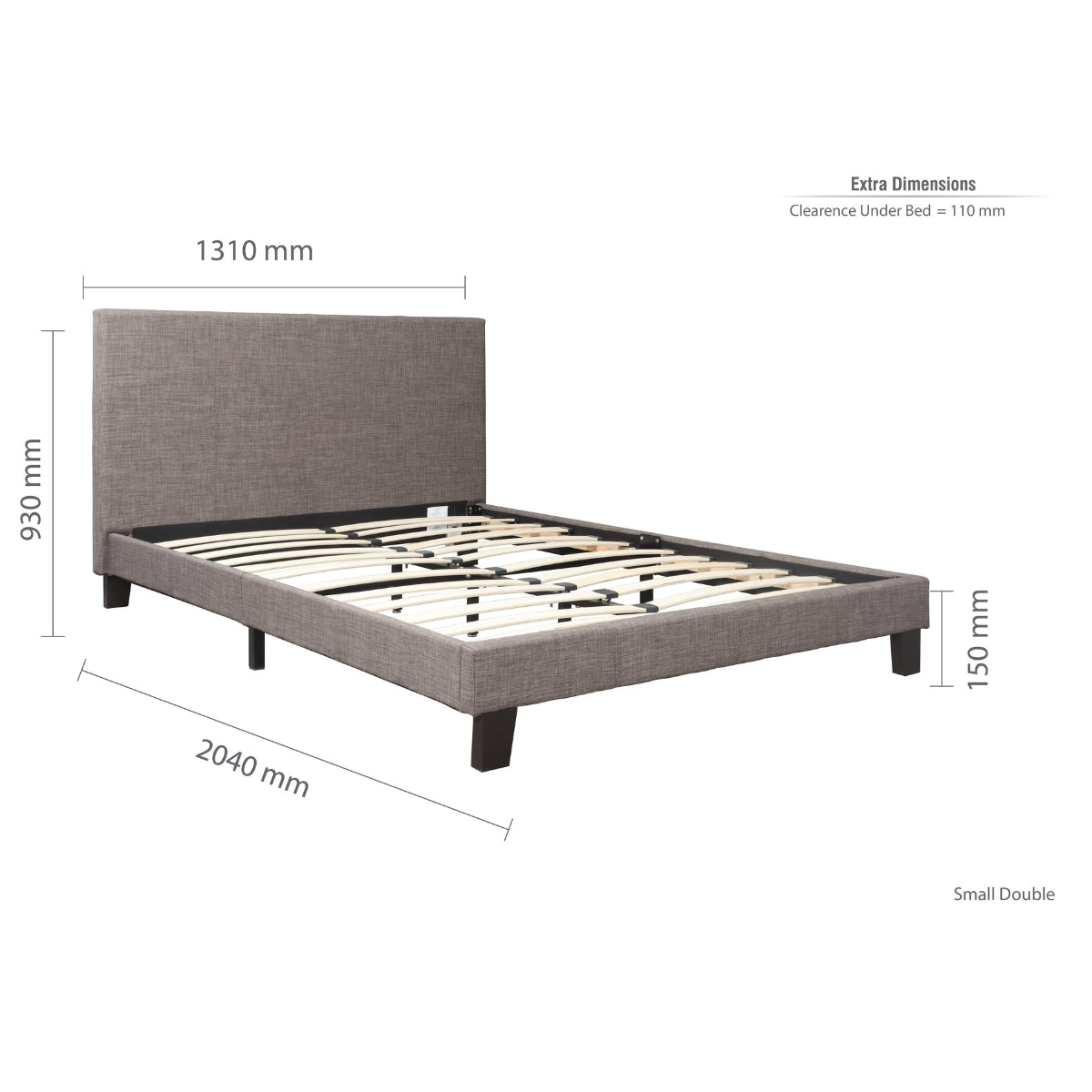 Berlin Grey 4ft Small Double Bed