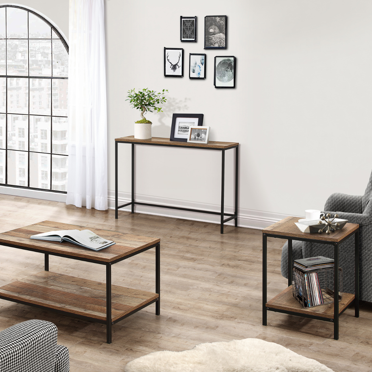 Urban Rustic Lamp Table