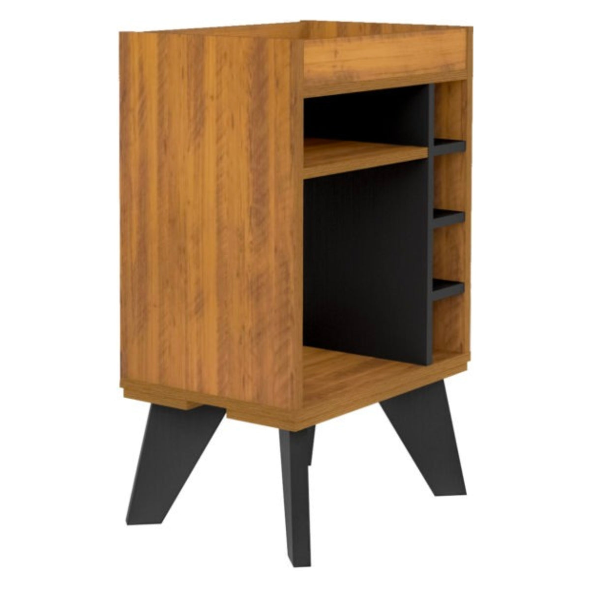 Naples Mini Bar/Side Table - Black & Pine