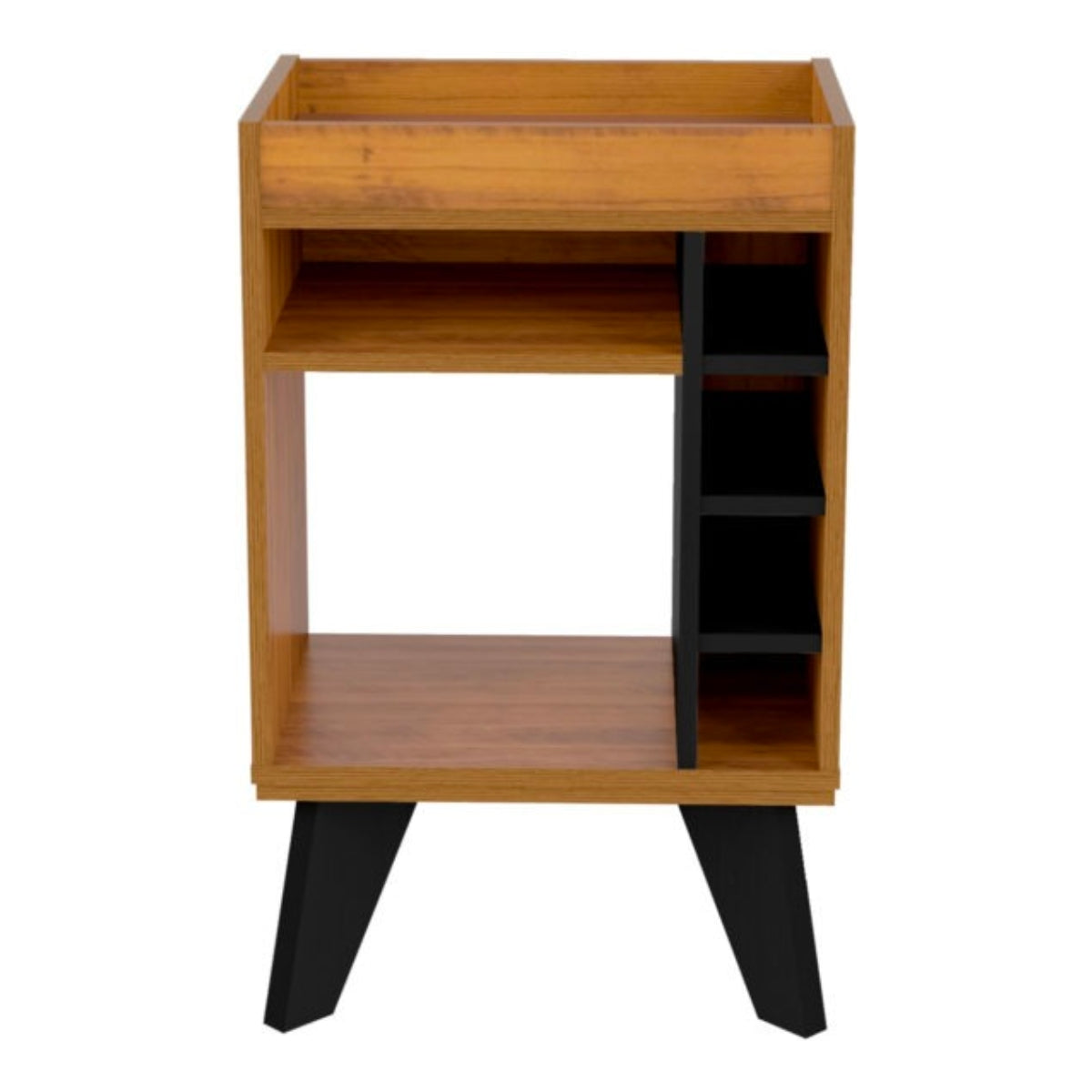 Naples Mini Bar/Side Table - Black & Pine