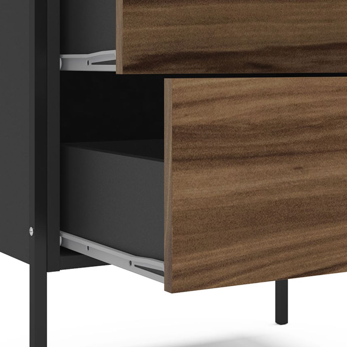 Opus 2 Drawer Bookcase Walnut & Black