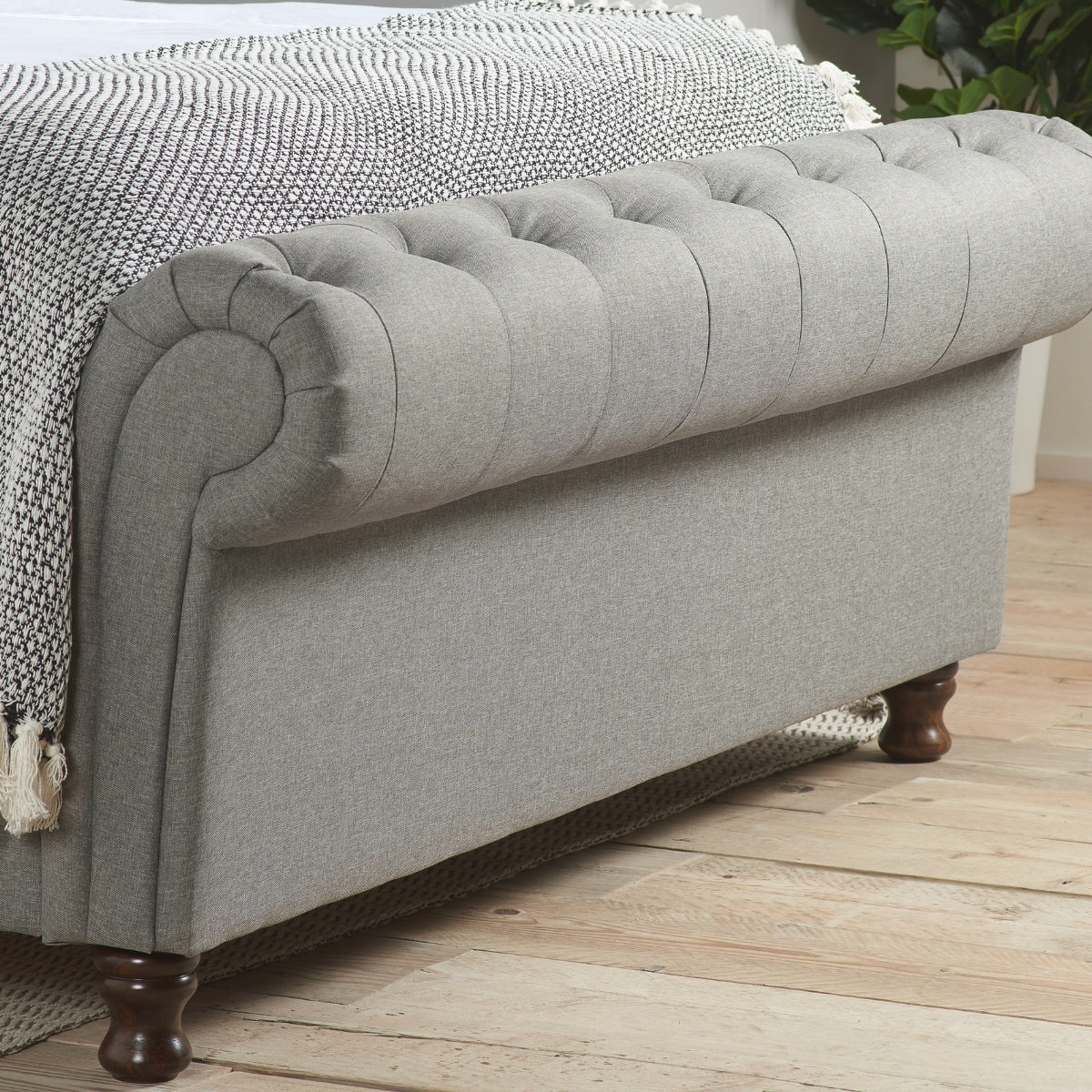 Castello Super King Side Ottoman - Grey
