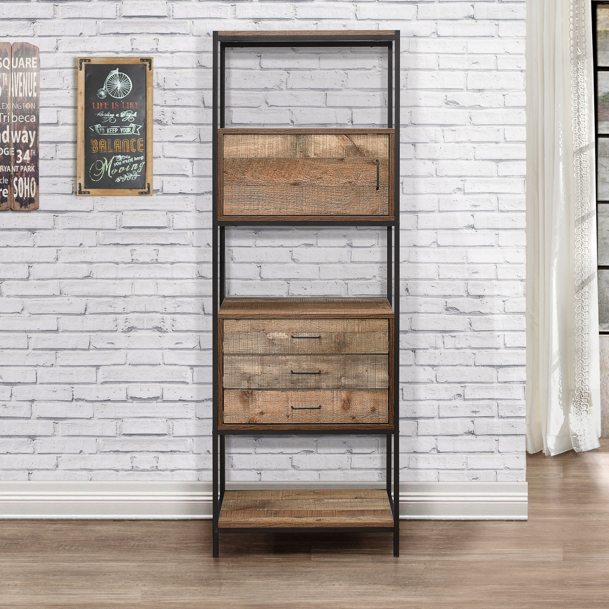 Urban 3 Drawer Rustic Shelving Unit