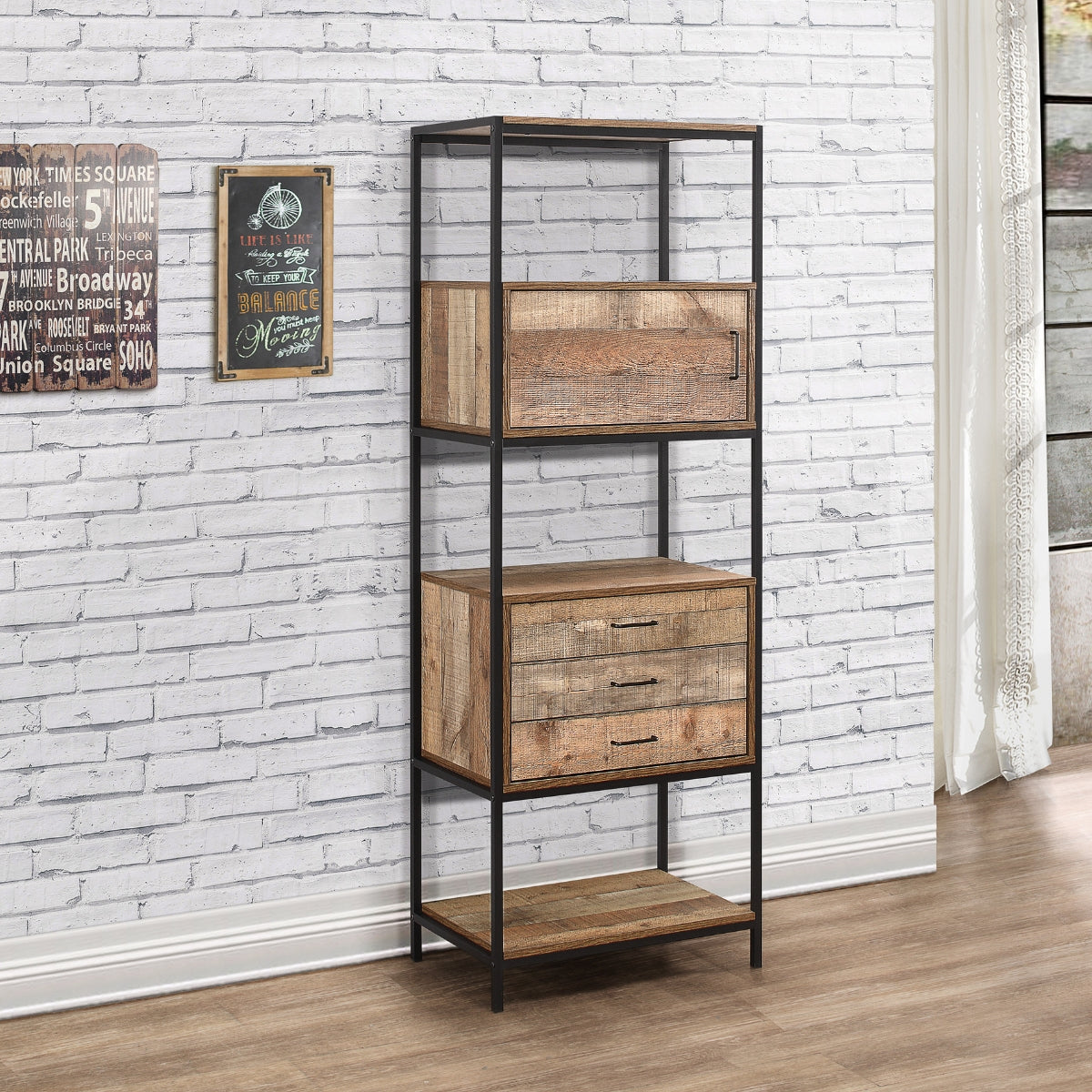 Urban 3 Drawer Rustic Shelving Unit