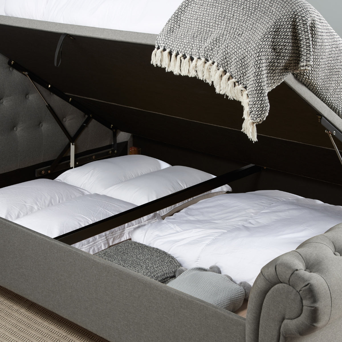 Castello Super King Side Ottoman - Grey
