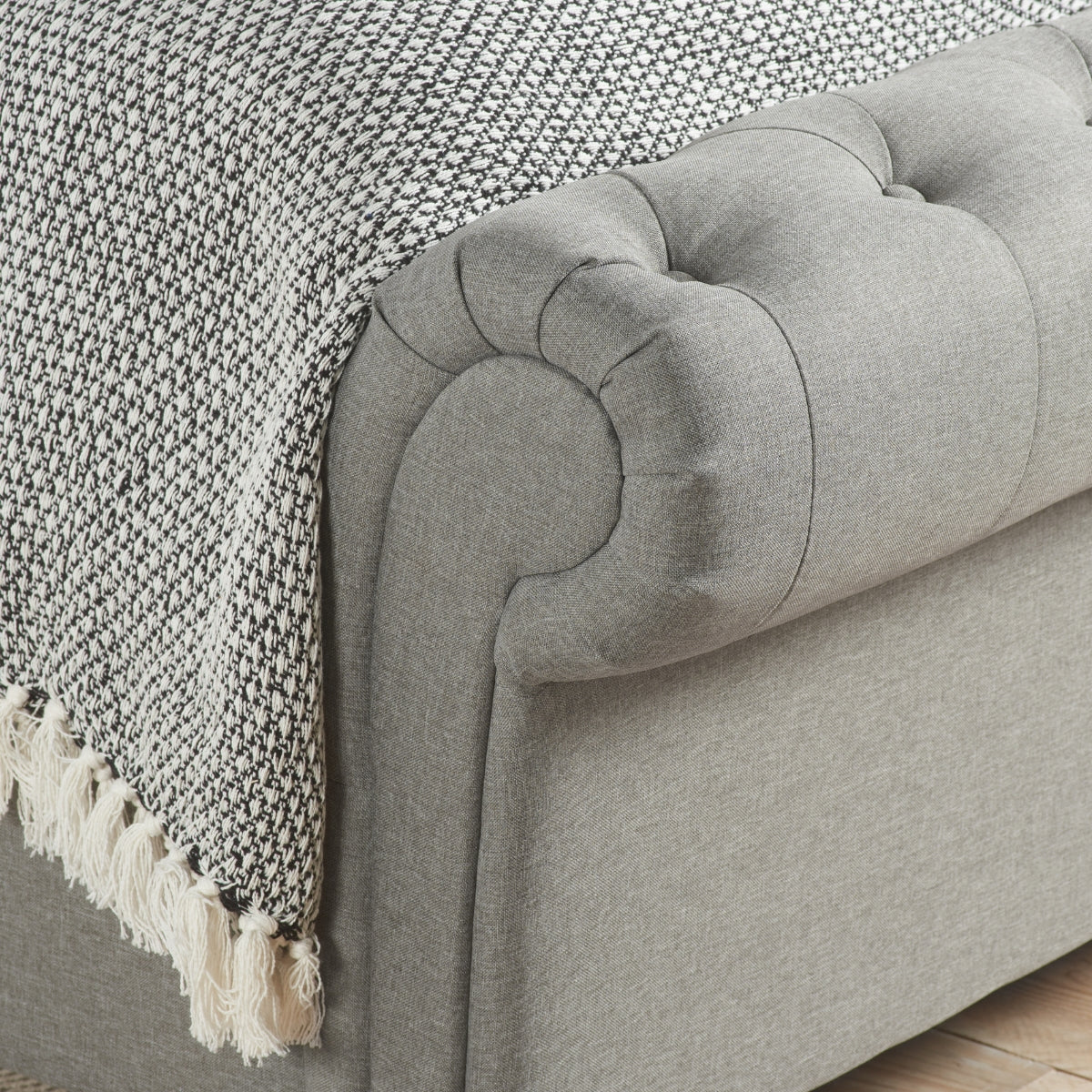 Castello Super King Side Ottoman - Grey