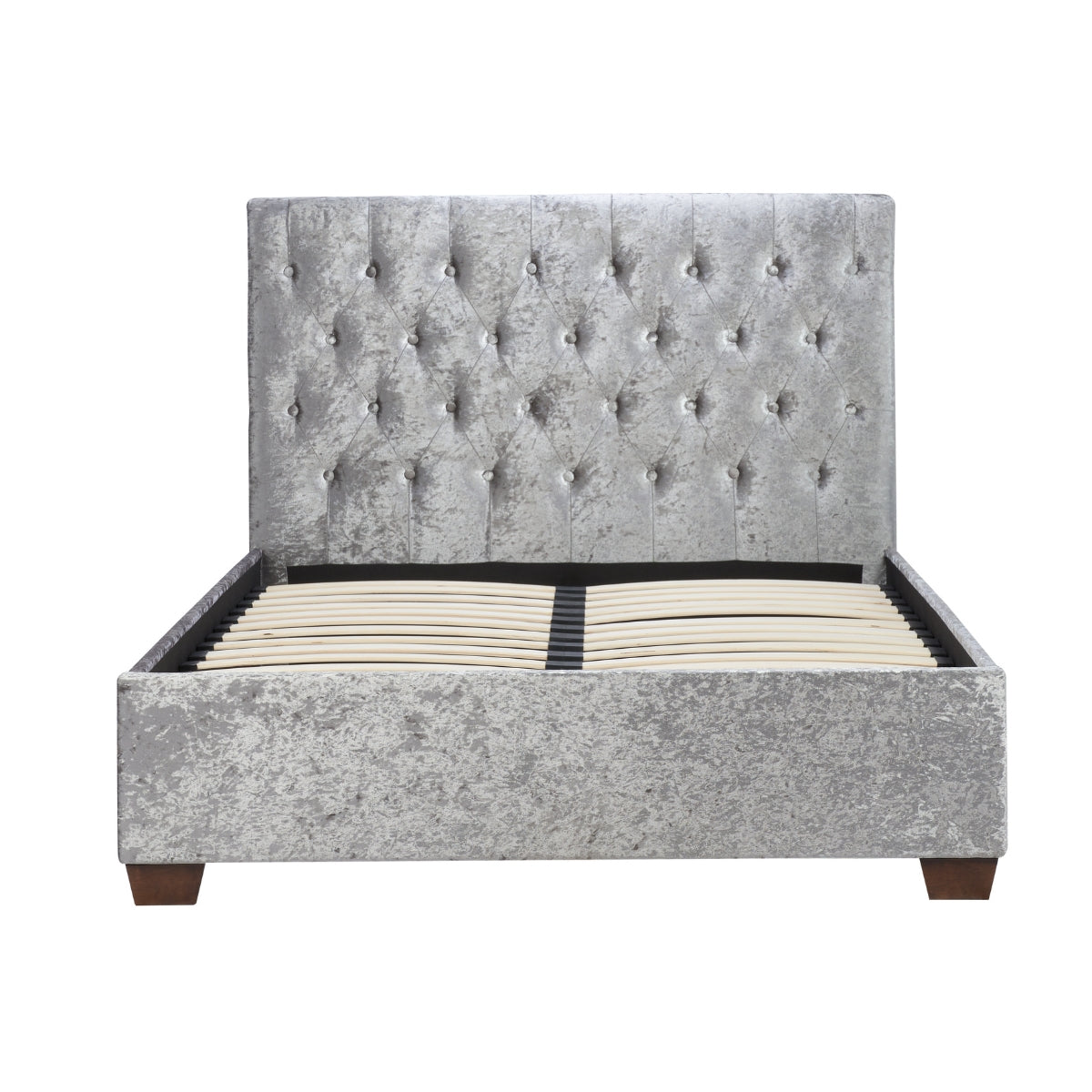 Cologne 4ft6 Double Bed - Grey Crushed Velvet