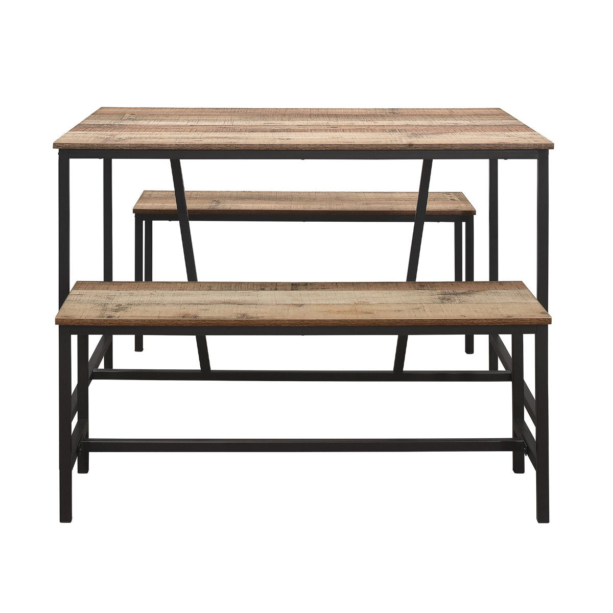 Urban Rustic Dining Table & Bench Set