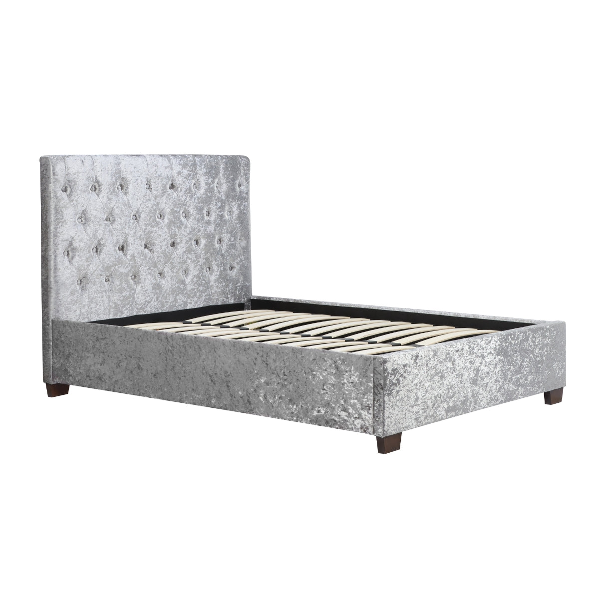 Cologne 5ft King Bed - Grey Crushed Velvet