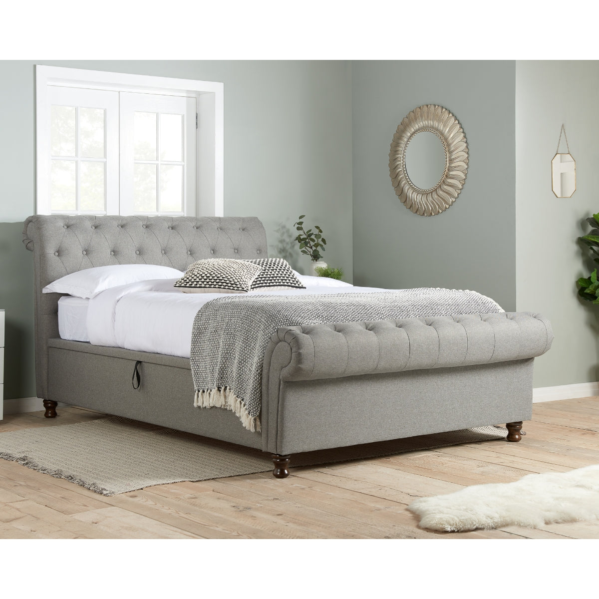 Castello Super King Side Ottoman - Grey