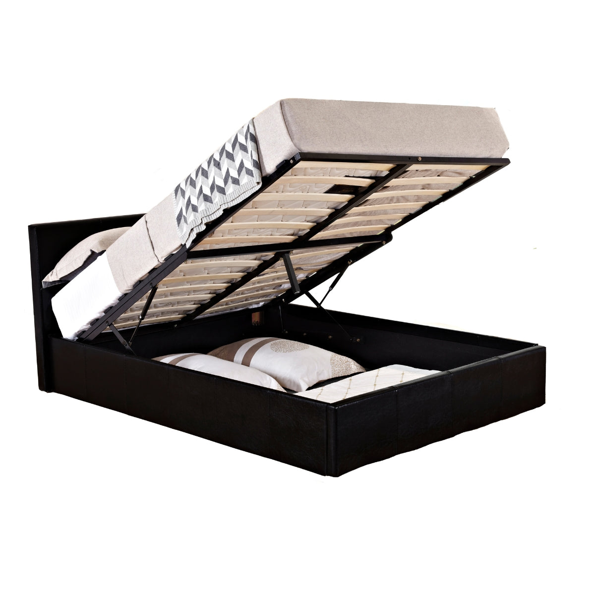 Berlin 4ft Small Double Ottoman Bed - Faux Leather