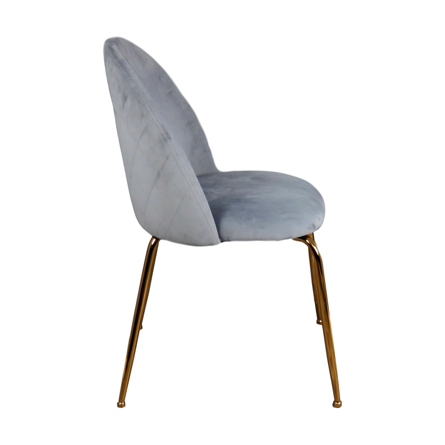 Velvet Grey Dining Chairs - Gold Legs (set of 2)