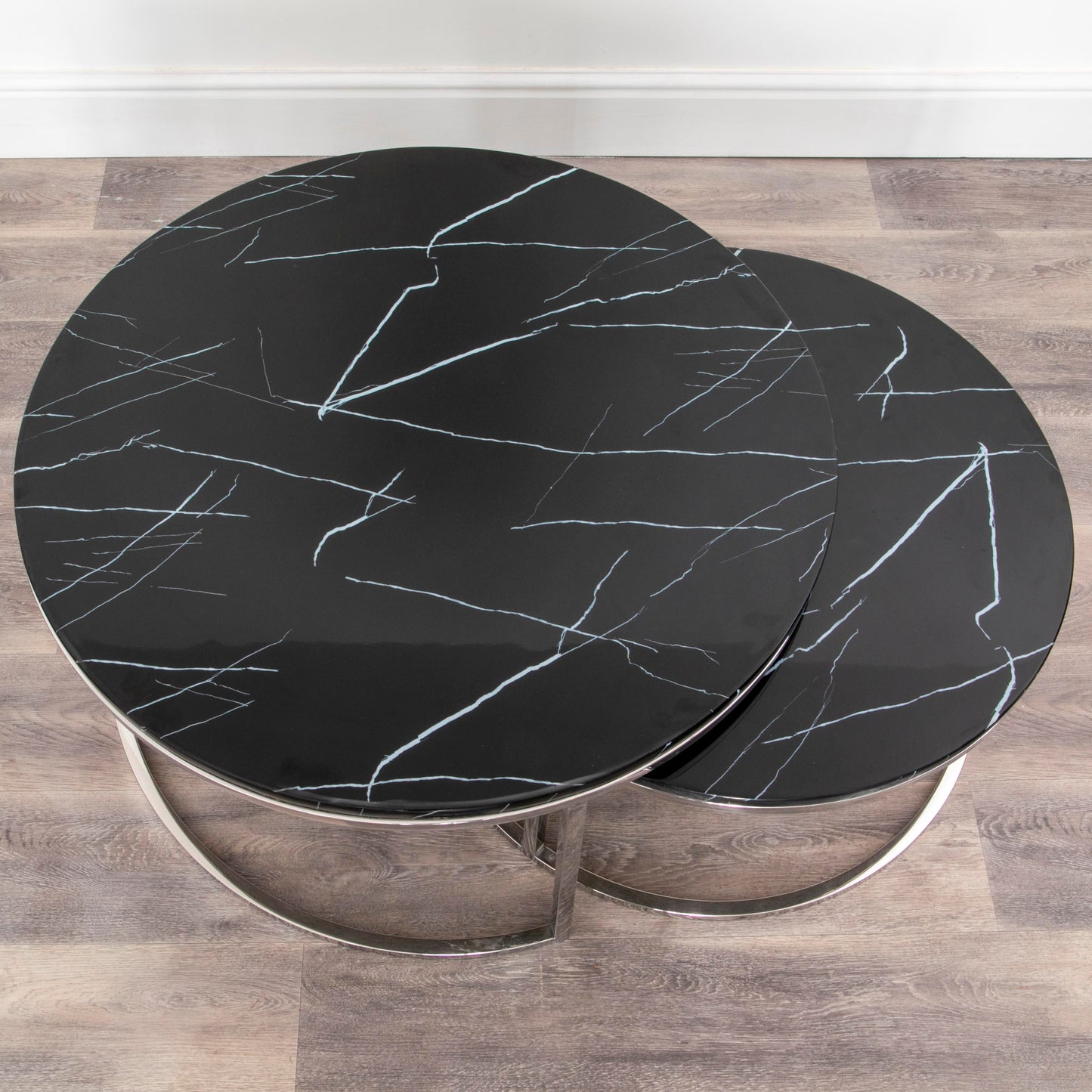 Black Stone Coffee Table - Nest of 2