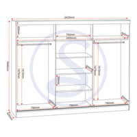 Nevada 3 Door Sliding Wardrobe