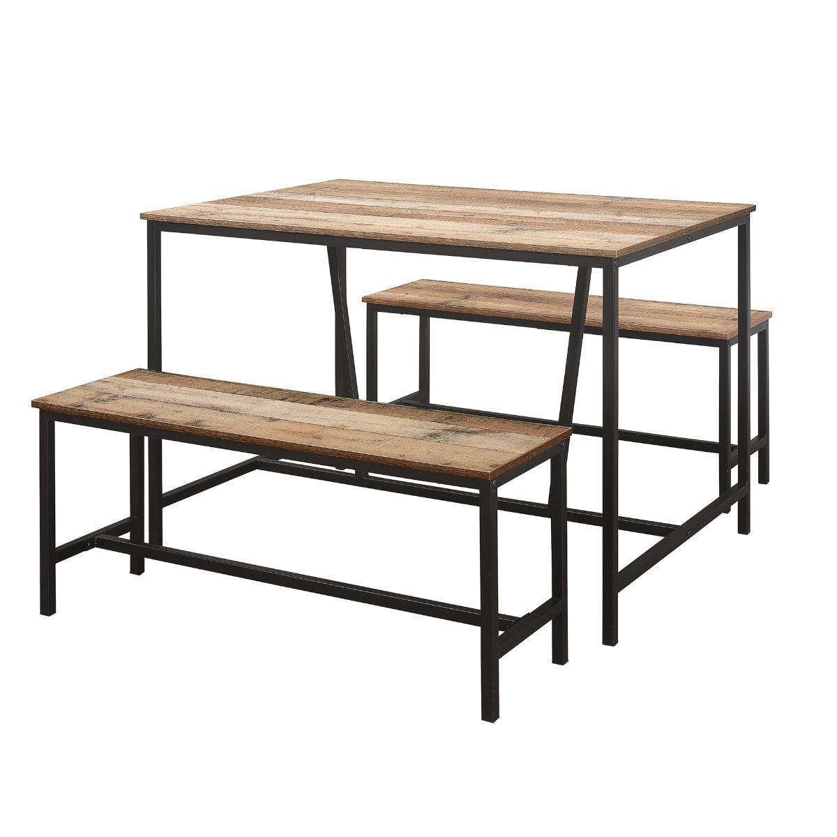 Urban Rustic Dining Table & Bench Set