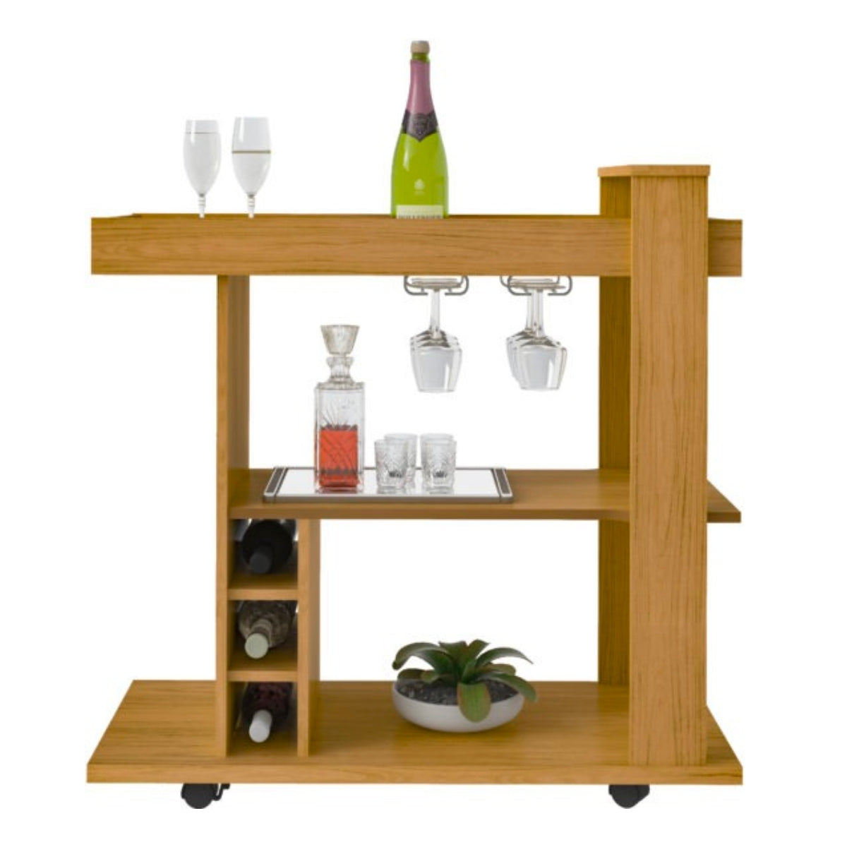 Naples Breakfast Bar/Drinks Cart - Oak