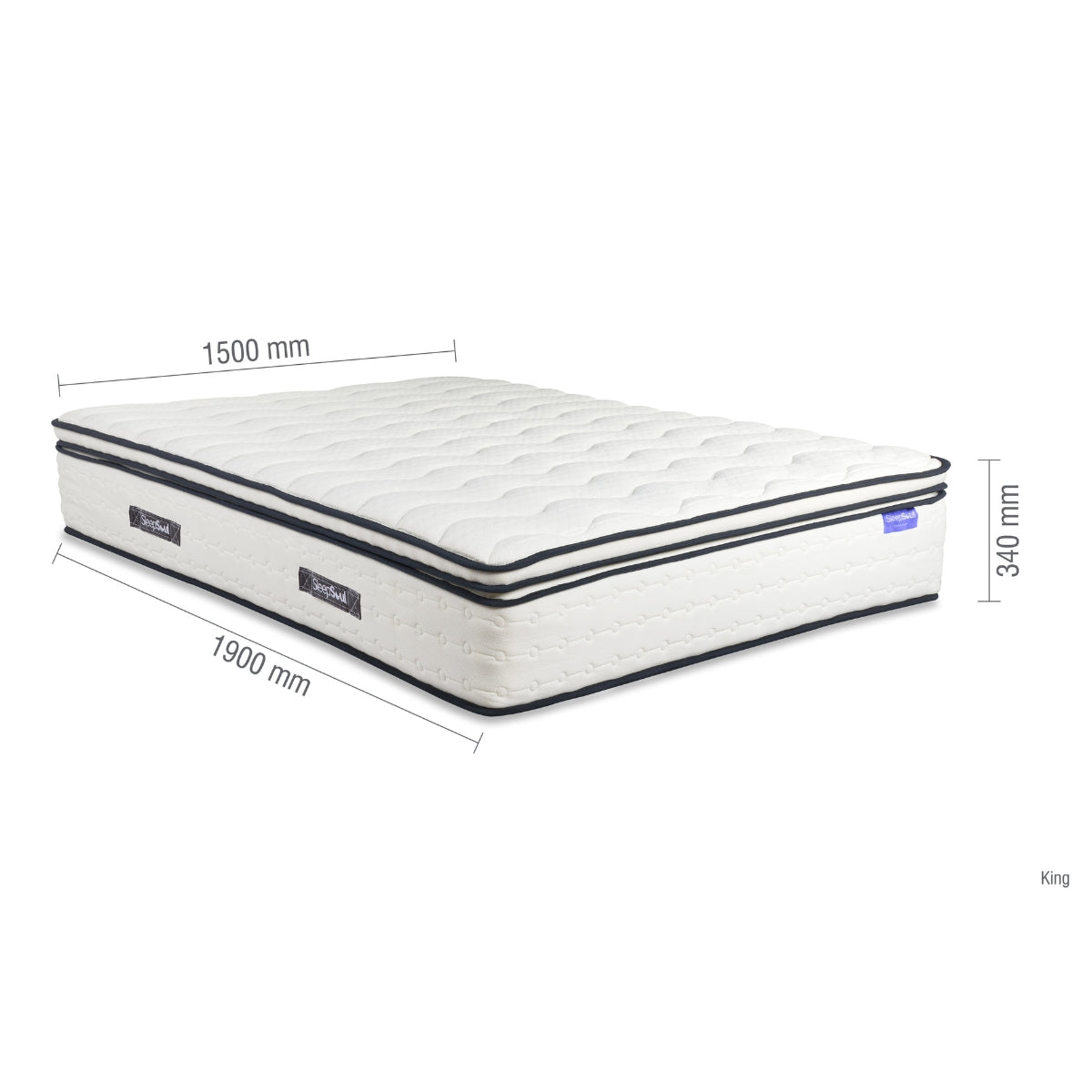 SleepSoul Space 2000 Pocket Sprung Boxtop King Mattress 150cm