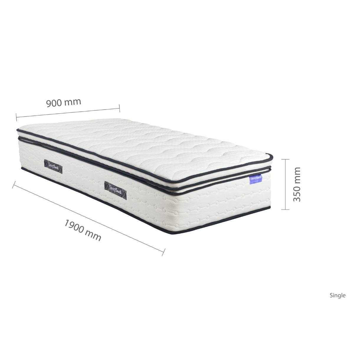 SleepSoul Space 2000 Pocket Sprung Boxtop Single Mattress 90cm