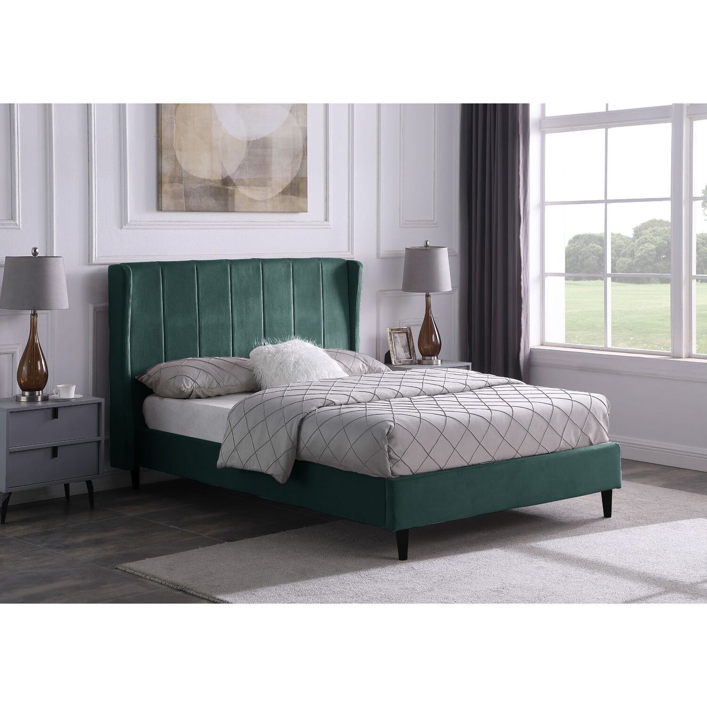 Amelia 4ft6 Double Bed - Velvet