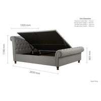 Castello Super King Side Ottoman - Grey
