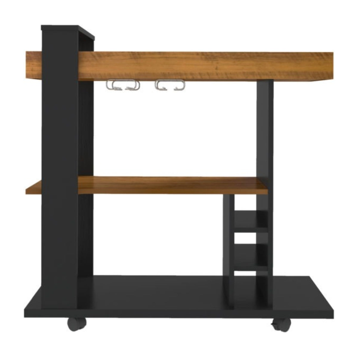 Naples Breakfast Bar/Drinks Cart - Black & Pine