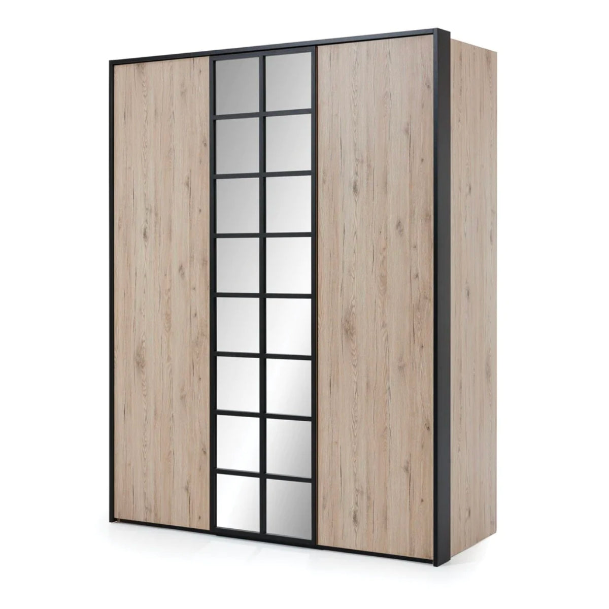 Loft Glass 3 Door Wardrobe 161cm