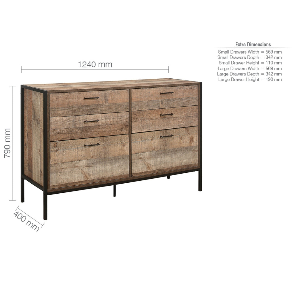 Urban 6 Drawer Wide Chest