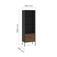 Opus 2 Drawer Bookcase Walnut & Black