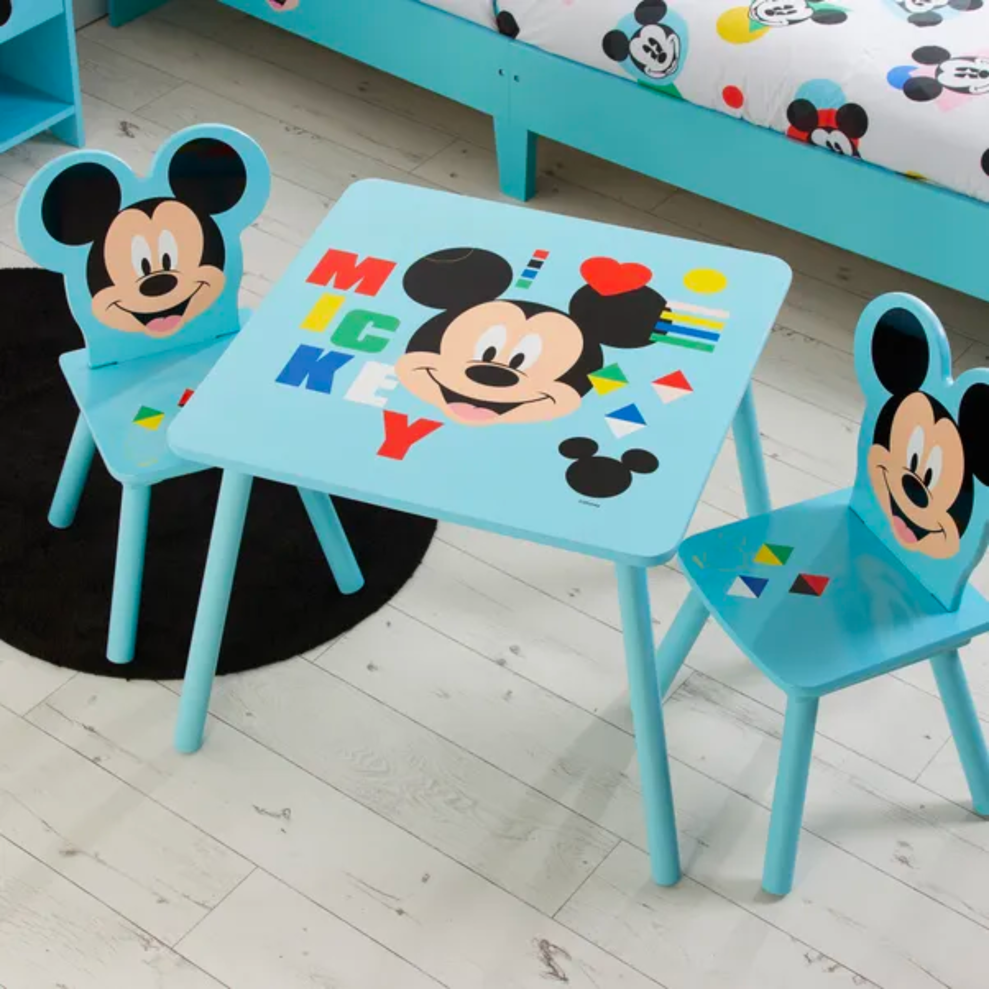 Kids Disney Mickey Mouse Table & 2 Chairs