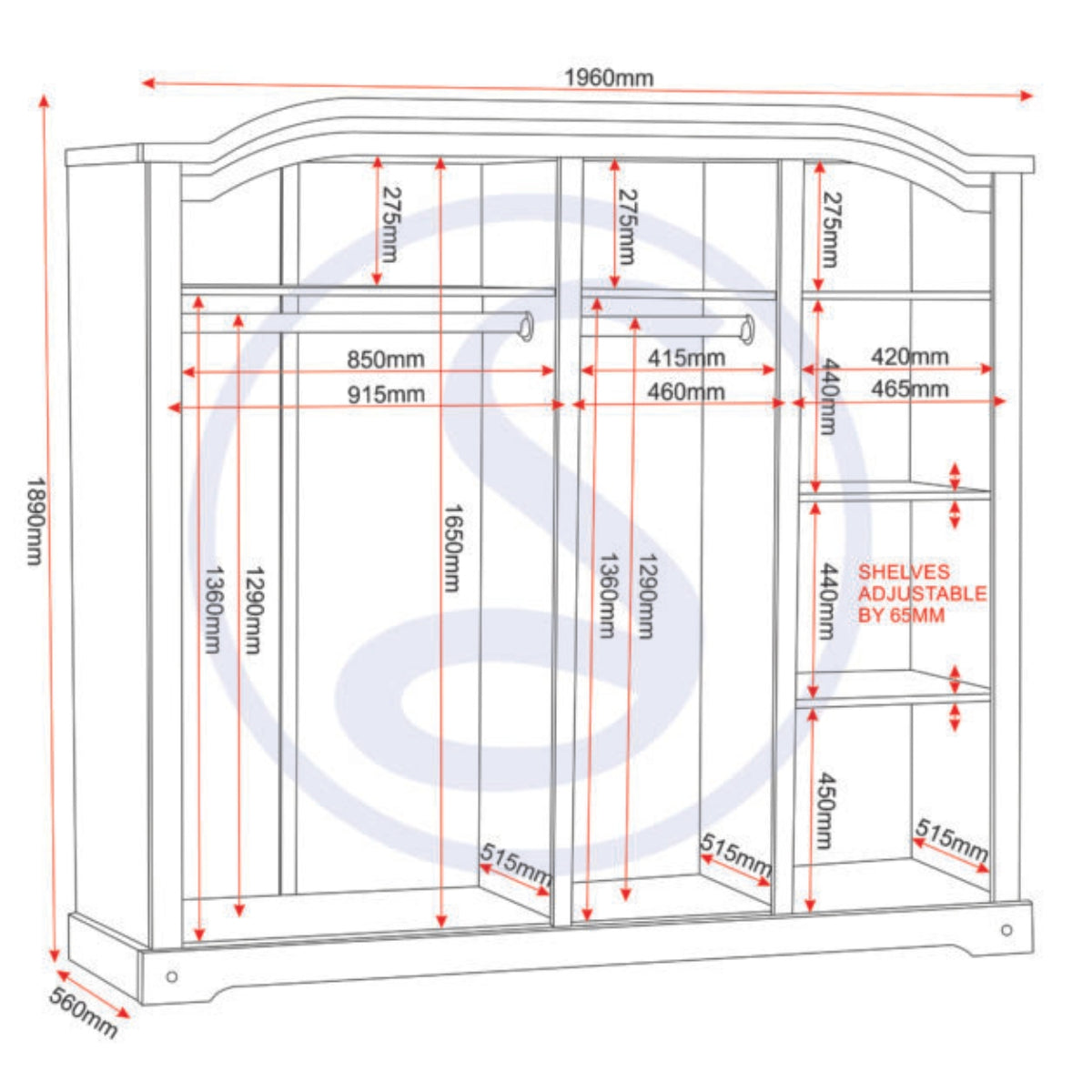 Corona 4 Door Wardrobe