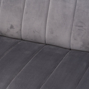 Emperor Grey Velvet 2 Seater Sofa With Chrome Legs