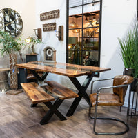 Live Edge Collection Glass River Dining Table