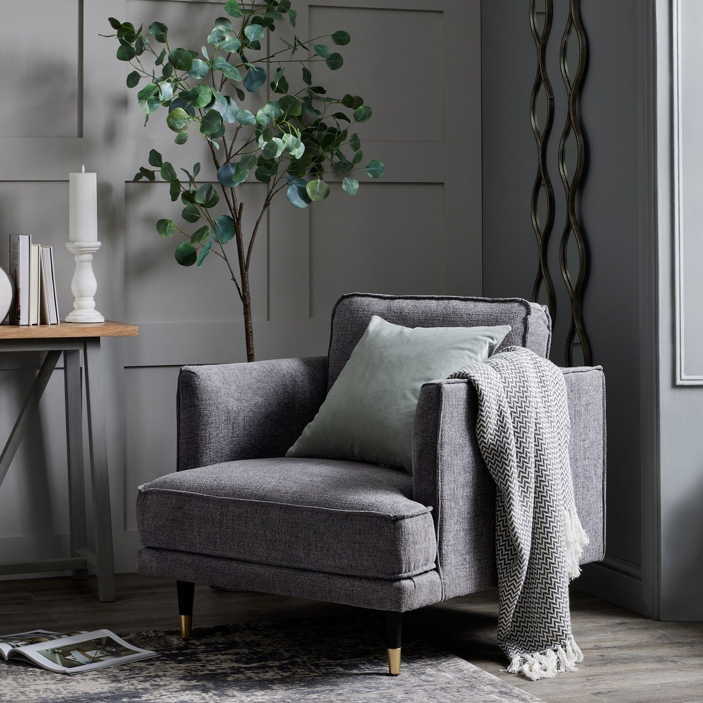 Hampton Grey Large Armchair