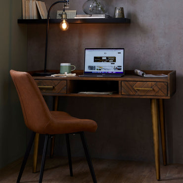 Havana Gold 2 Drawer Office Desk