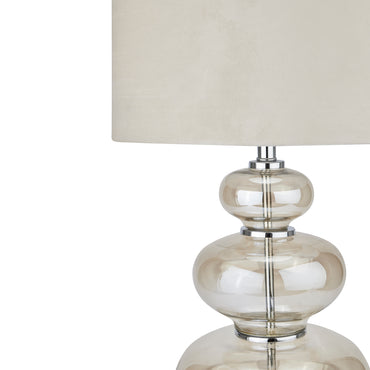 Justicia Metallic Glass Lamp With Velvet Shade