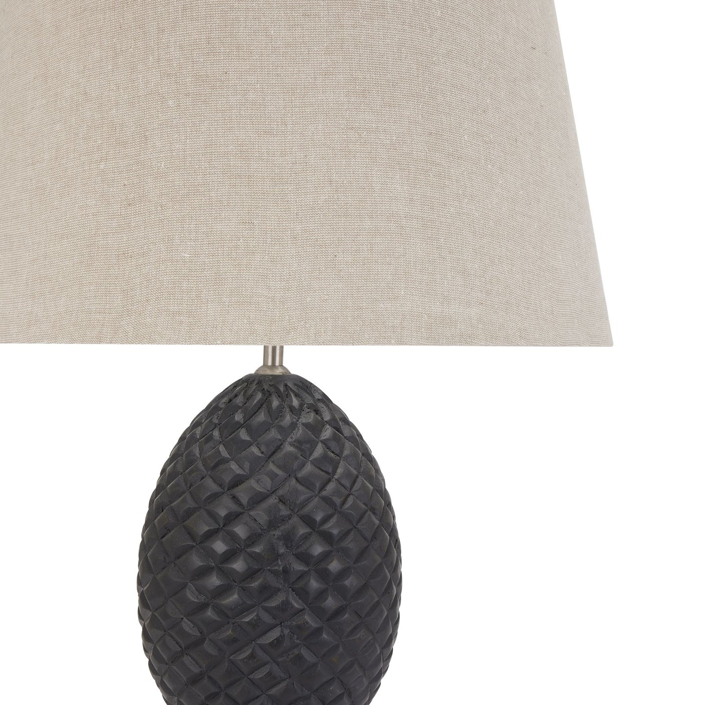 Delaney Grey Pineapple Lamp With Linen Shade