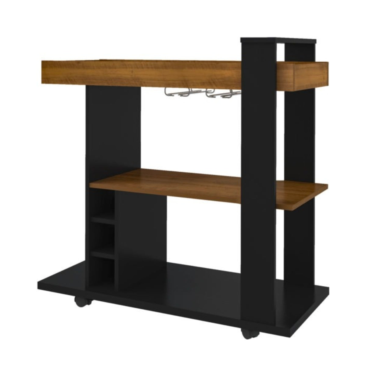 Naples Breakfast Bar/Drinks Cart - Black & Pine