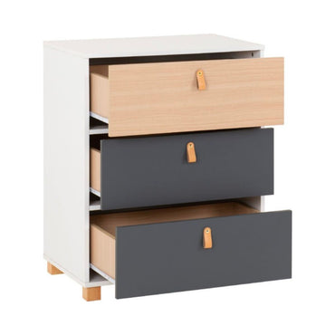 Brooklyn 3 Drawer Chest in Oak Effect and Grey Finish