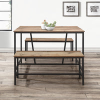 Urban Rustic Dining Table & Bench Set