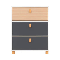 Brooklyn 3 Drawer Chest in Oak Effect and Grey Finish