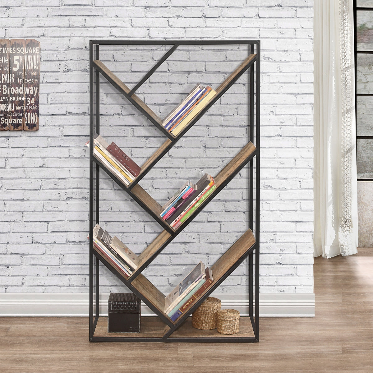 Urban Diagonal Rustic Bookcase