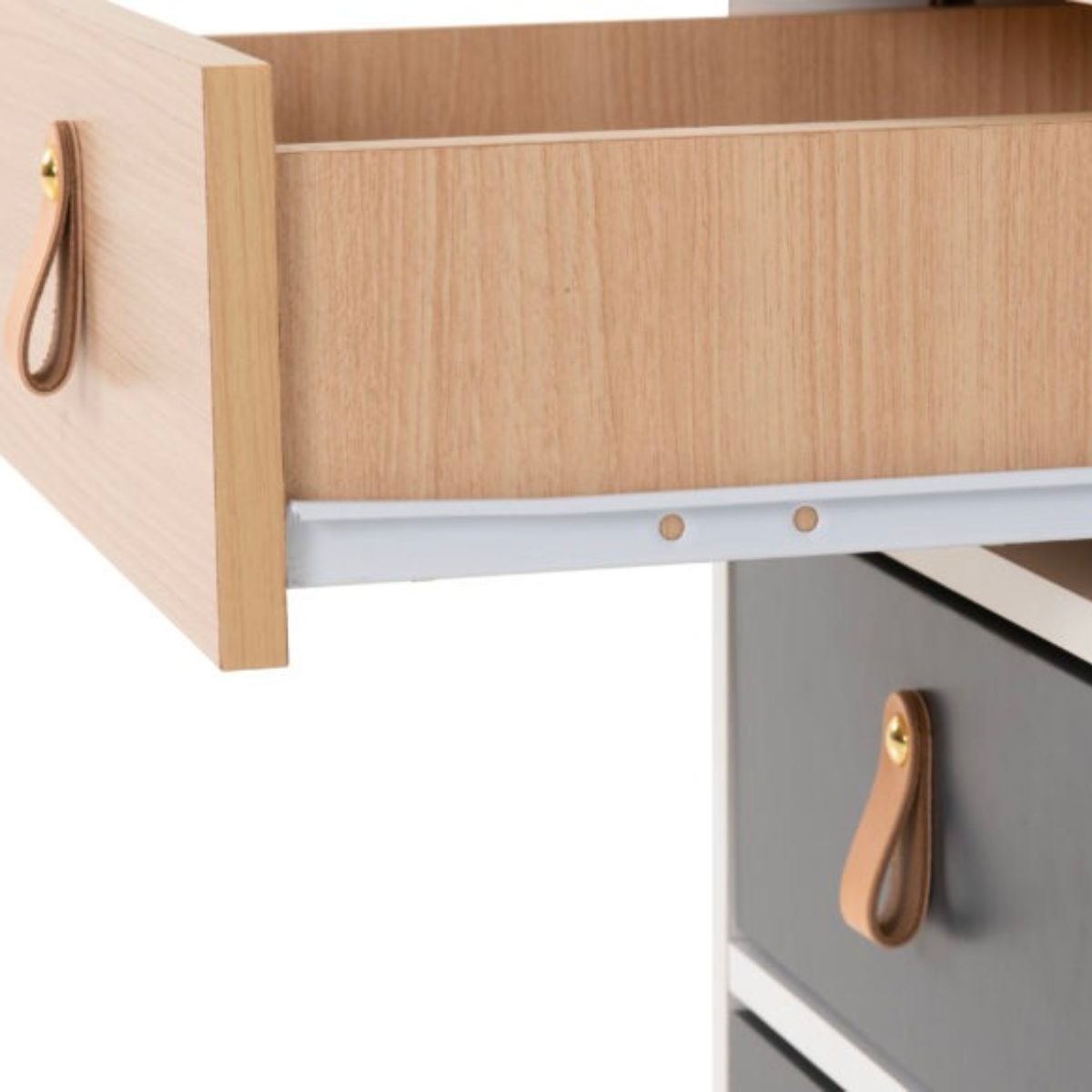 Brooklyn 3 Drawer Bedside - White, Grey and Oak Effect