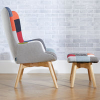 Sloane Patchwork Arm Chair & Footstool