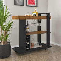 Naples Breakfast Bar/Drinks Cart - Black & Pine